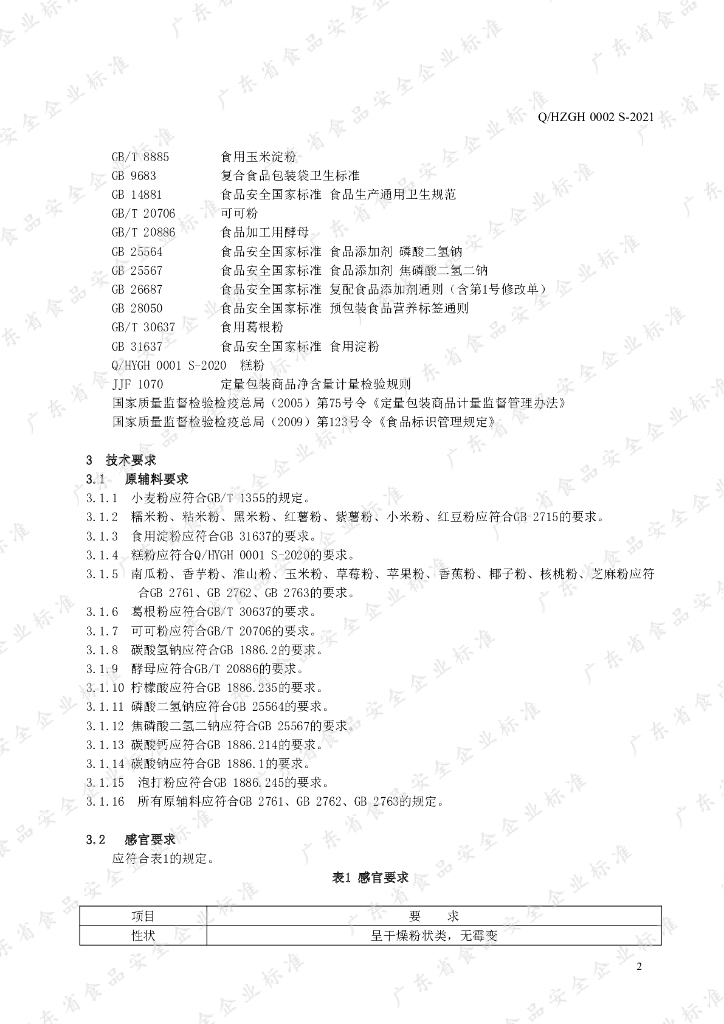 Q/HZGH 0002S-2021 标准预览