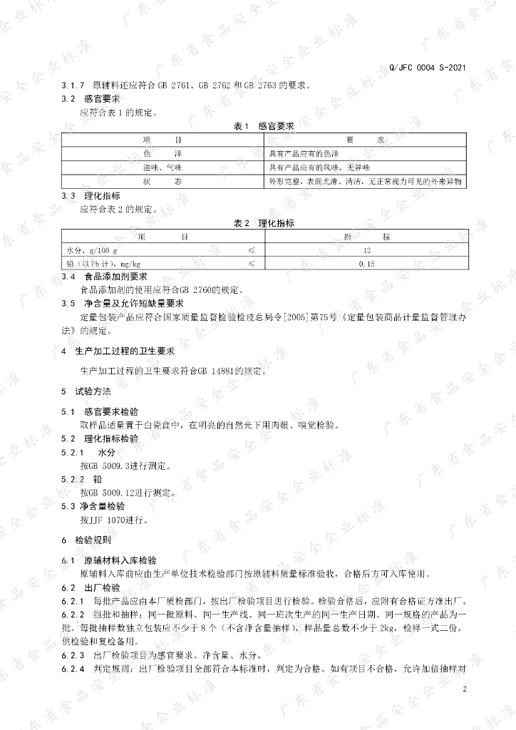 Q/JFC 0004S-2021 标准预览
