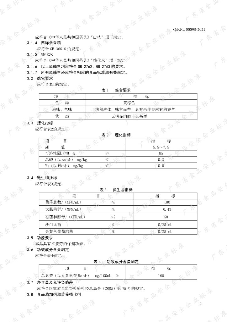Q/KFL 0009S-2021 标准预览
