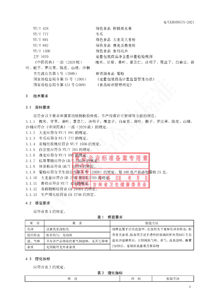 Q/CLHS 0057S-2021 标准预览