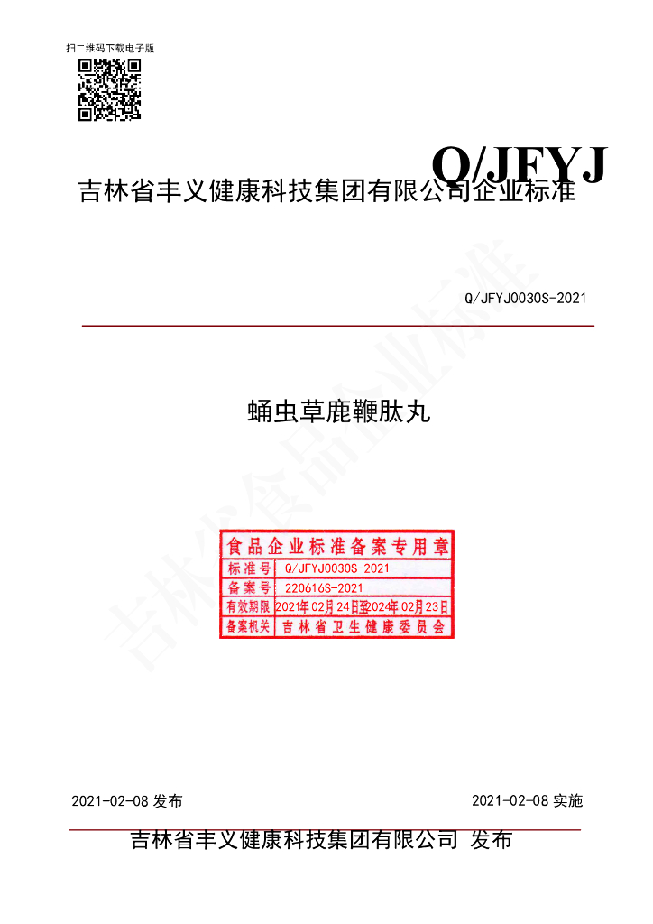 Q/JFYJ 0030S-2021 标准预览