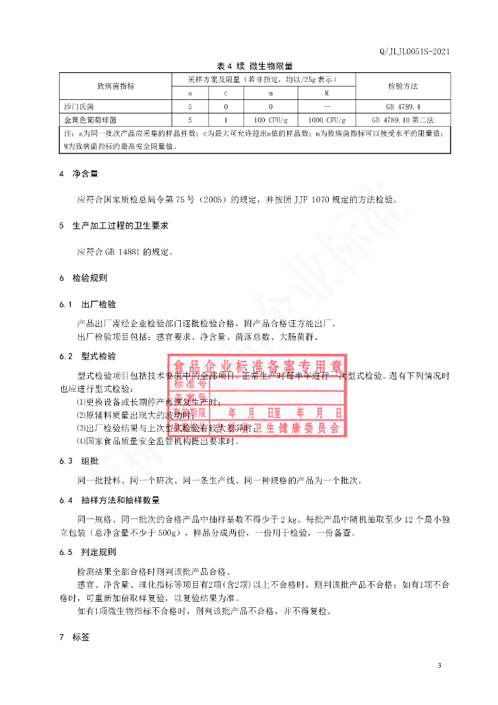 Q/JLJL 0051S-2021 标准预览