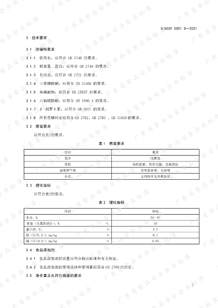 Q/HZGY 0001S-2021 标准预览
