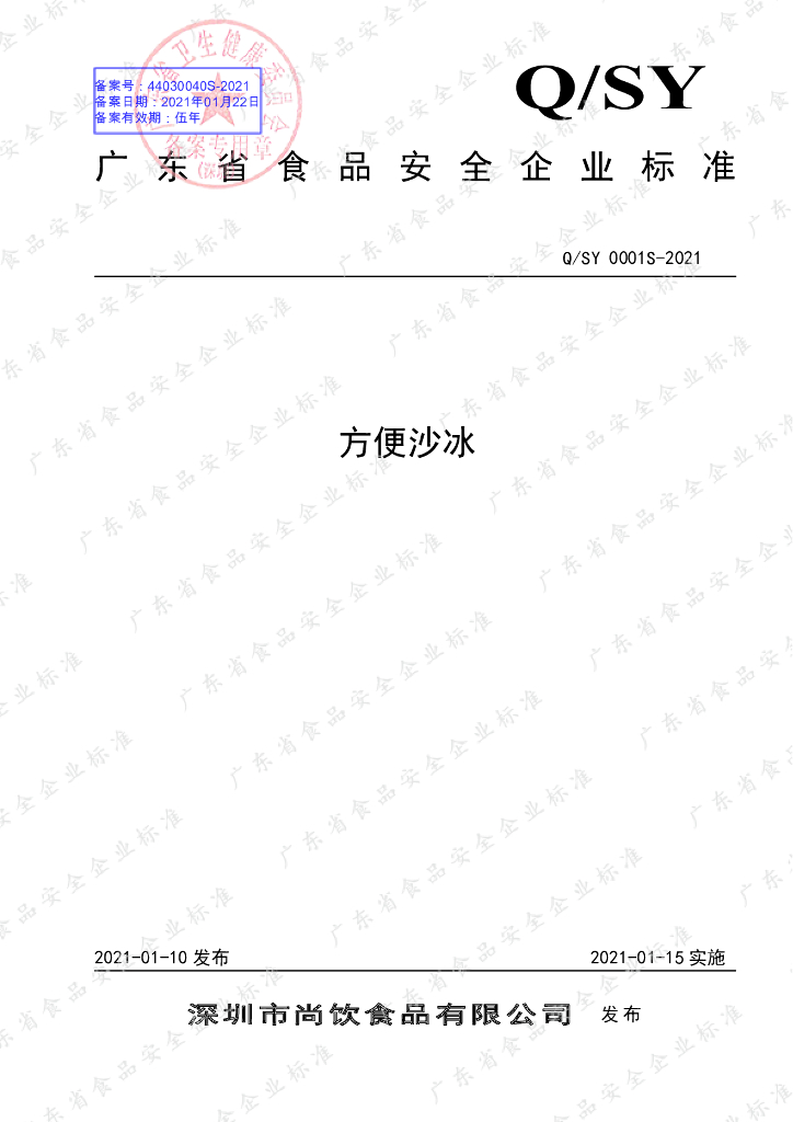 Q/SY 0001S-2021 标准预览