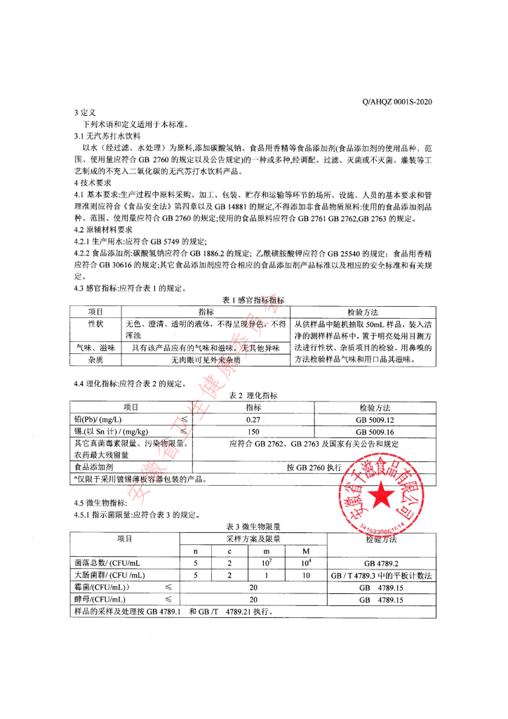Q/AHQZ 0001S-2020 标准预览