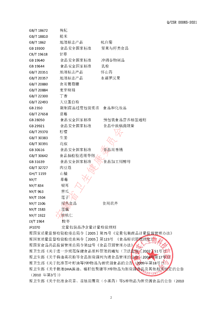 Q/CSR 0006S-2021 标准预览