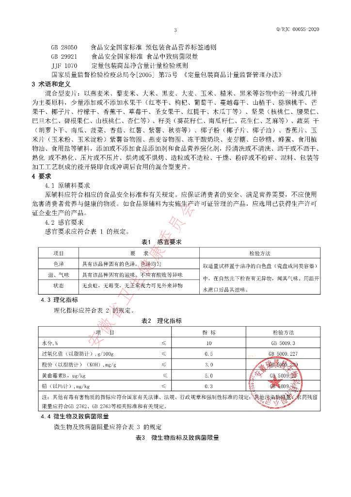 Q/RJC 0005S-2020 标准预览