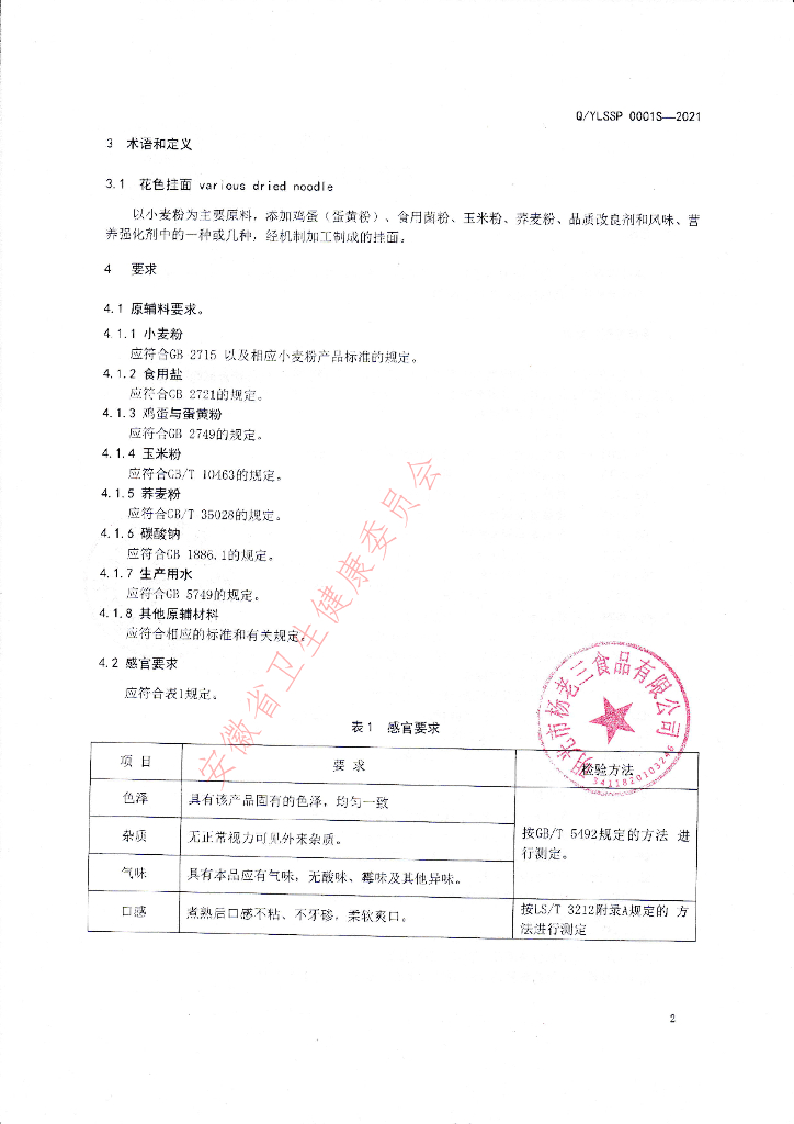 Q/YLSSP 0001S-2021 标准预览