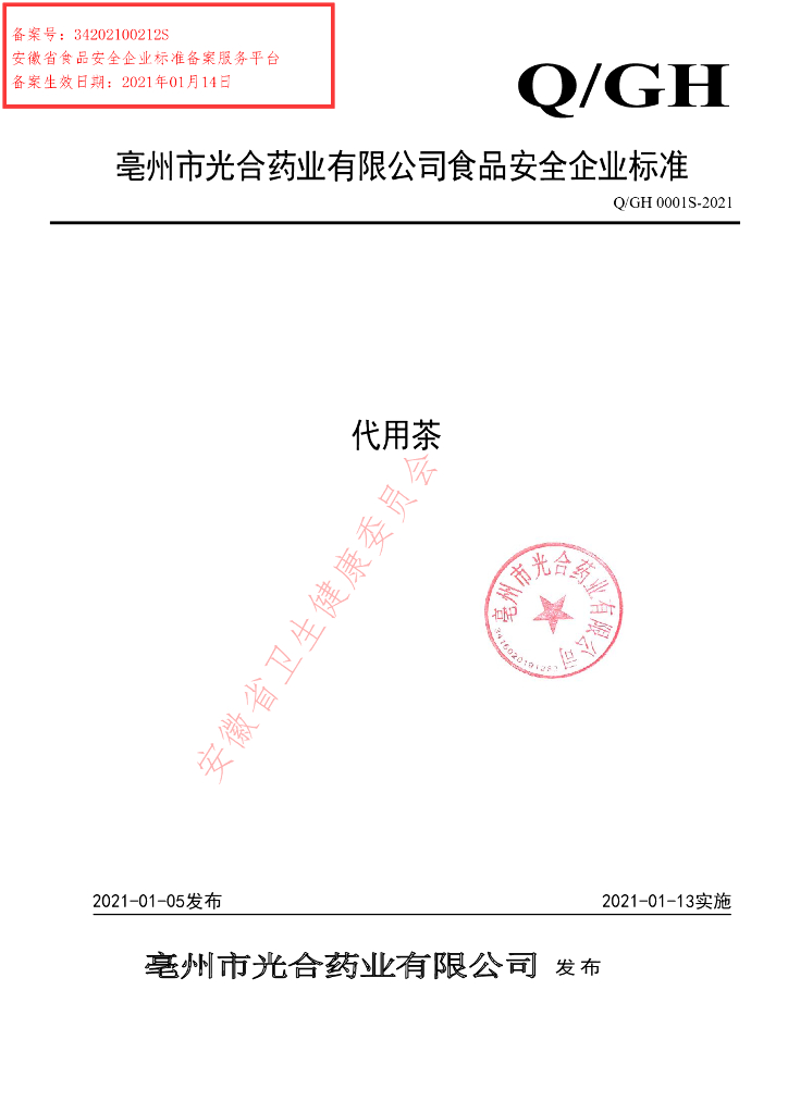 Q/GH 0001S-2021 标准预览
