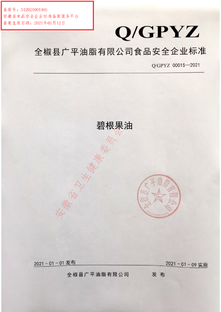 Q/GPYZ 0001S-2021 标准预览