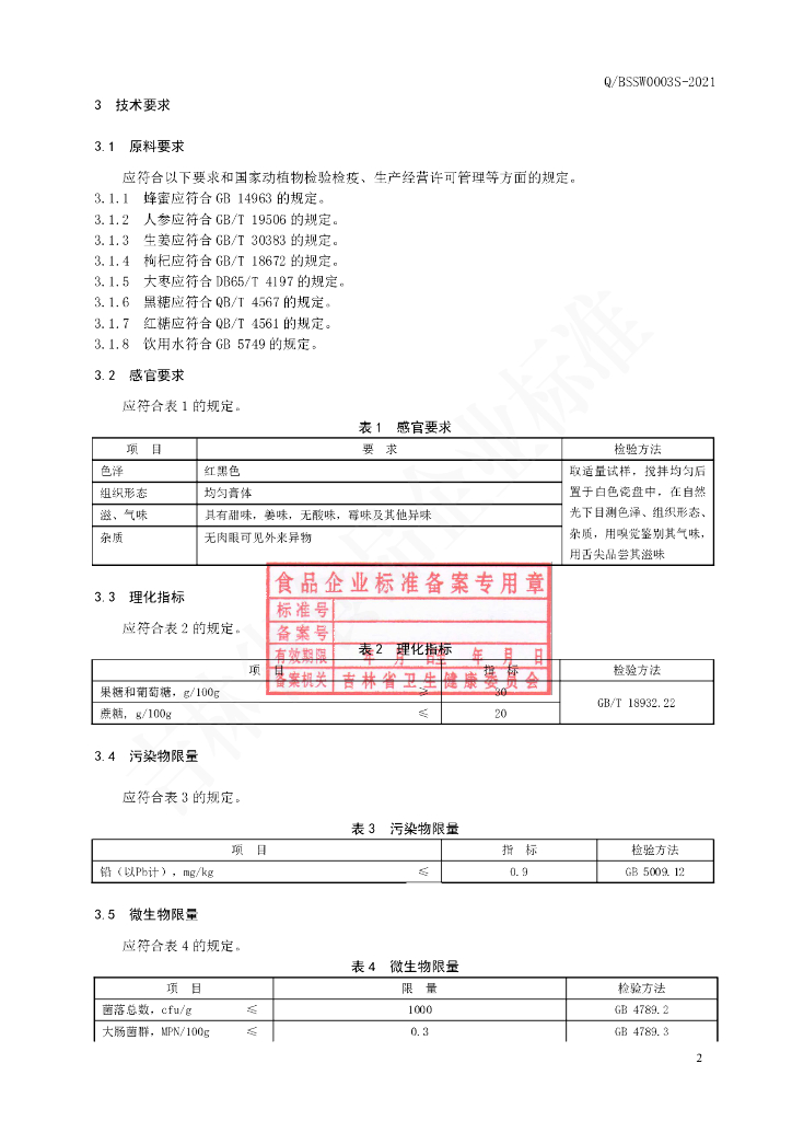Q/BSSW 0003S-2021 标准预览
