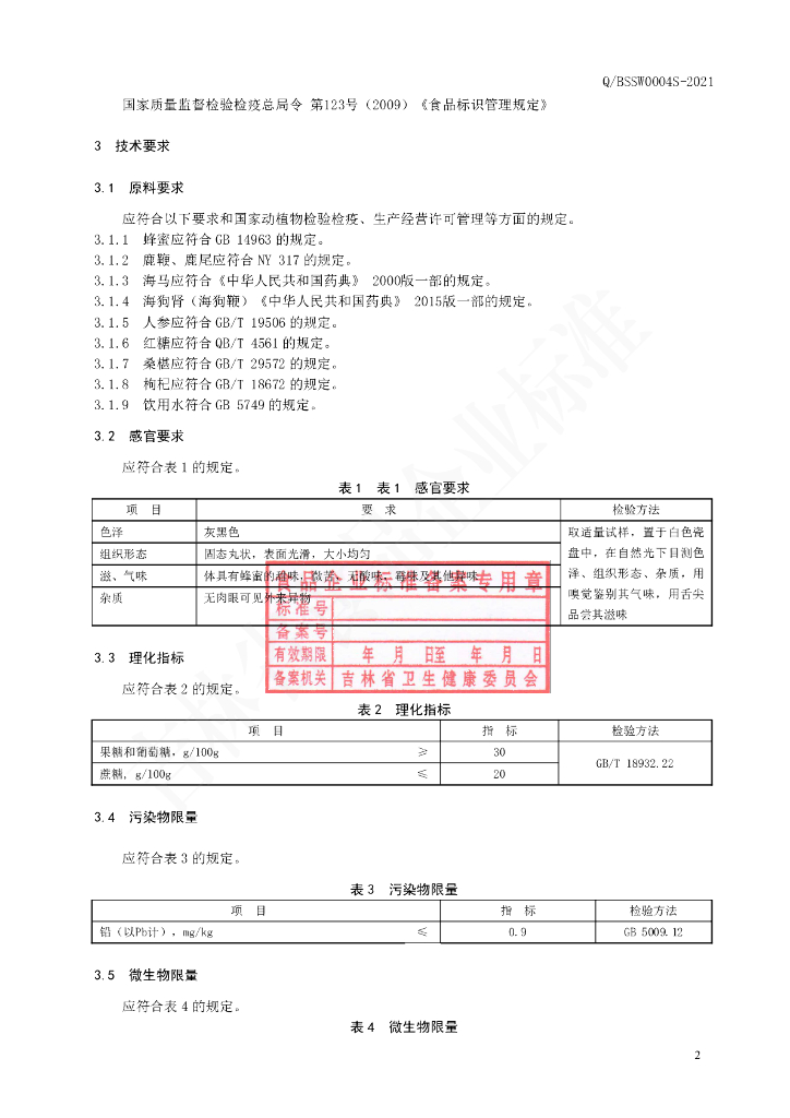 Q/BSSW 0004S-2021 标准预览