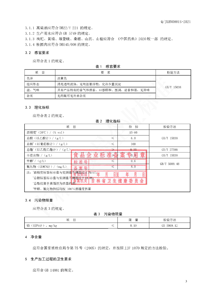Q/JLBN 0001S-2021 标准预览