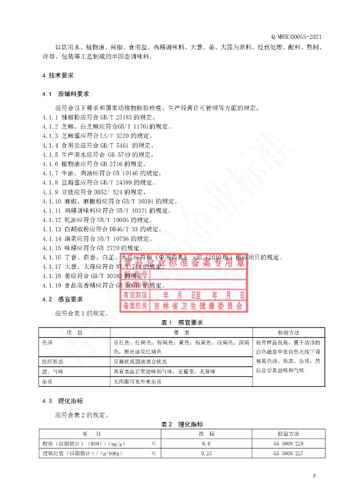Q/MHXC 0005S-2021 标准预览