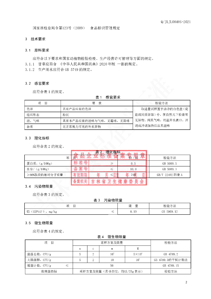 Q/JLJL 0049S-2021 标准预览