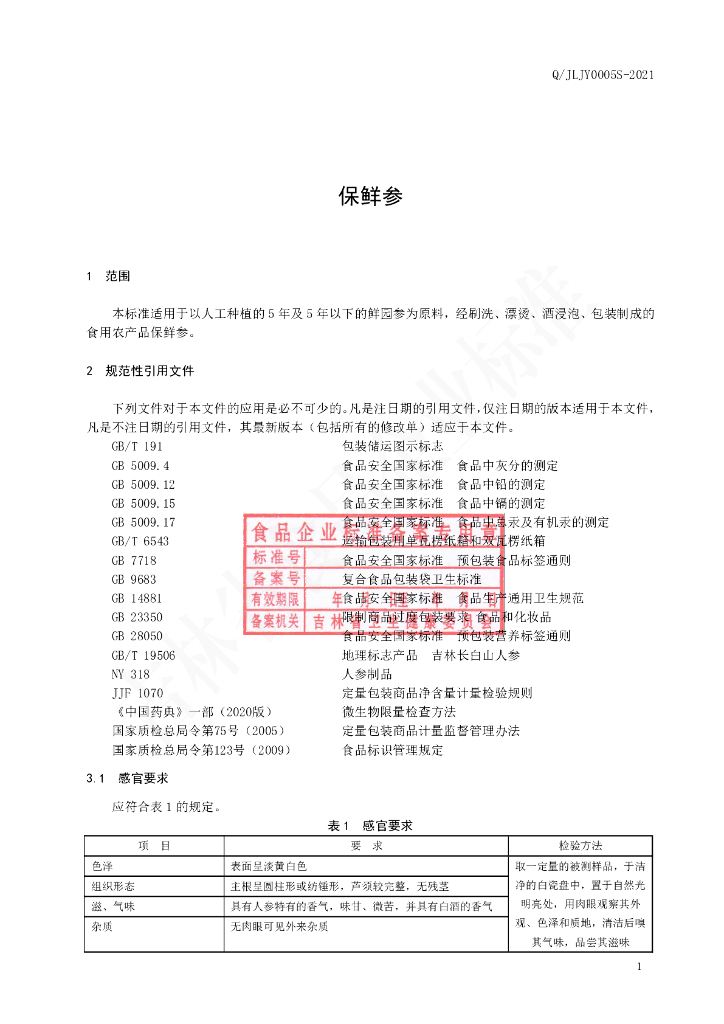 Q/JLJY 0005S-2021 标准预览