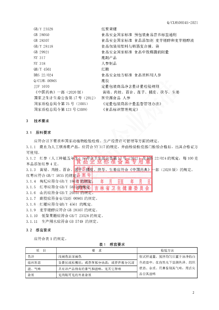 Q/CLHS 0034S-2021 标准预览