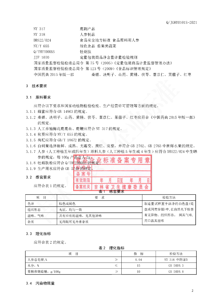 Q/JGHT 0101S-2021 标准预览