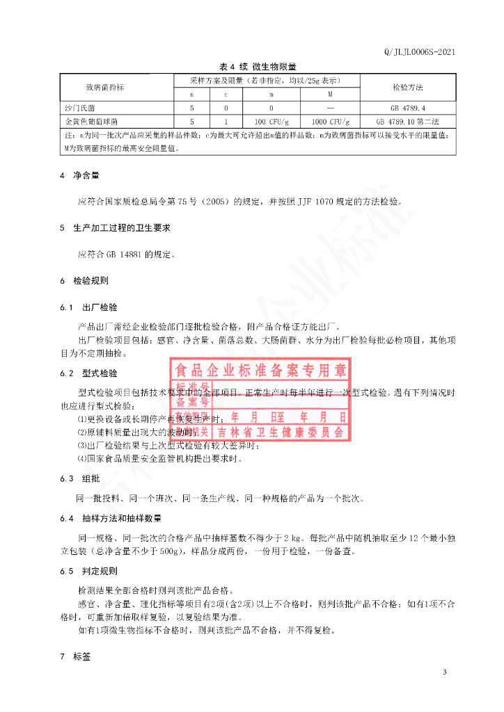 Q/JLJL 0006S-2021 标准预览