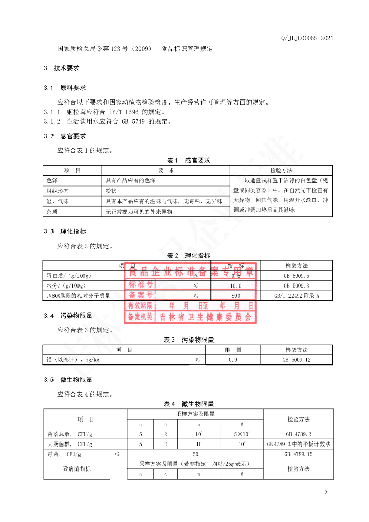 Q/JLJL 0006S-2021 标准预览