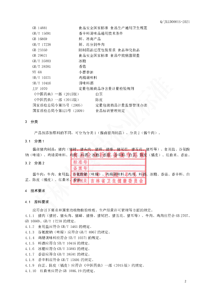 Q/JLLD 0001S-2021 标准预览
