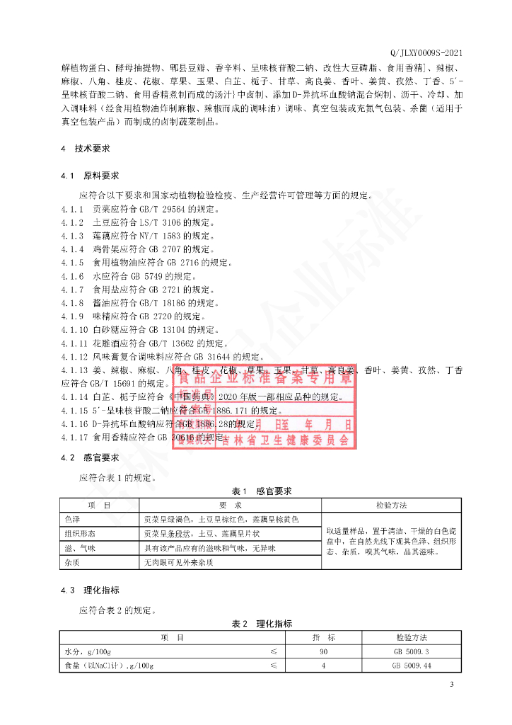 Q/JLXY 0009S-2021 标准预览