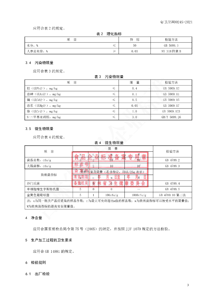 Q/JLYSW 0024S-2021 标准预览