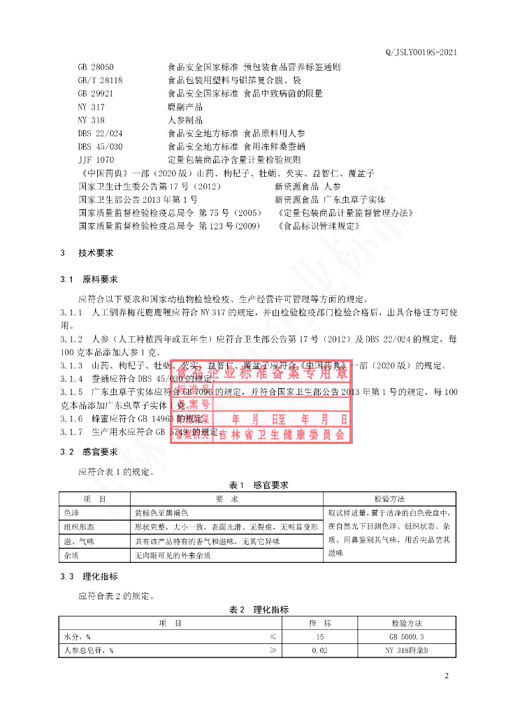 Q/JSLY 0019S-2021 标准预览