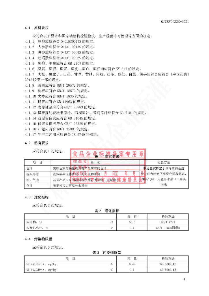 Q/CBW 0033S-2021 标准预览