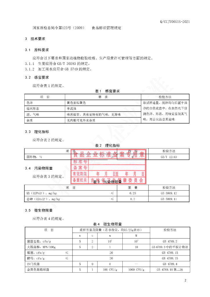 Q/CCJY 0051S-2021 标准预览