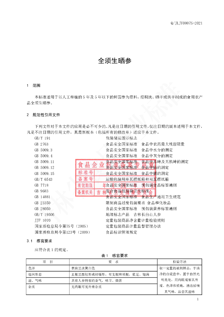 Q/JLJY 0007S-2021 标准预览