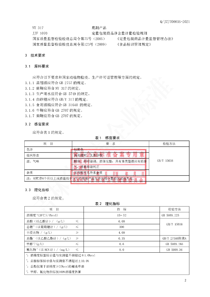 Q/JZJT 0003S-2021 标准预览