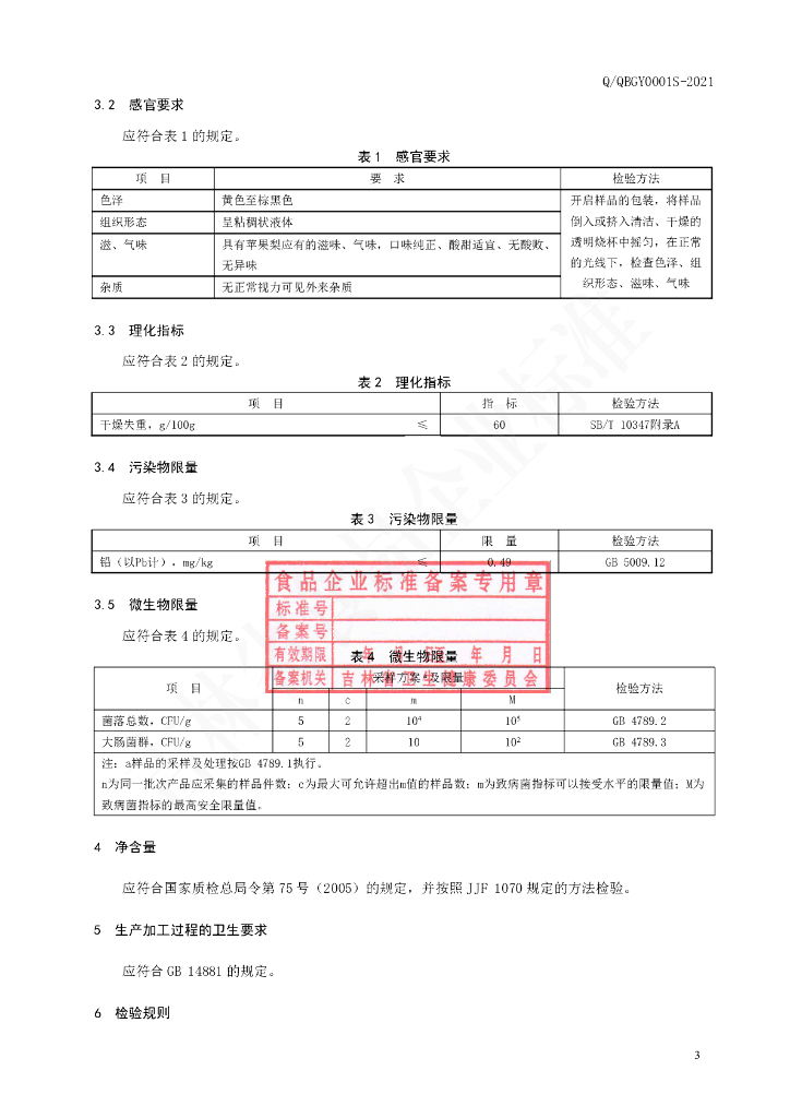 Q/QBGY 0001S-2021 标准预览