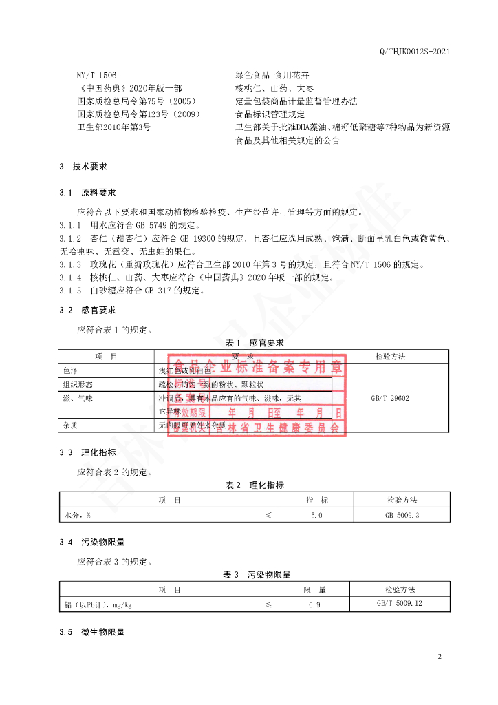 Q/THJK 0012S-2021 标准预览