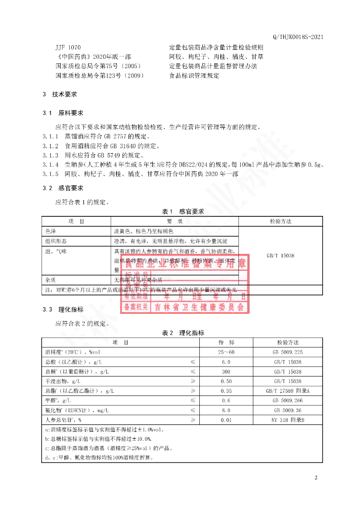 Q/THJK 0018S-2021 标准预览