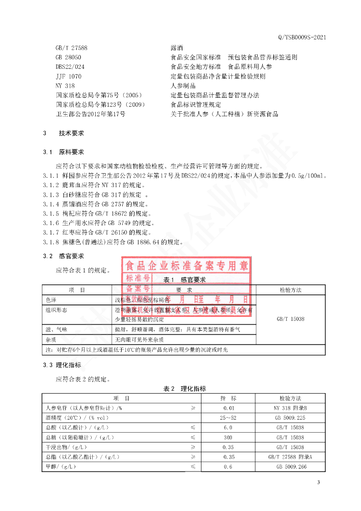 Q/YSB 0009S-2021 标准预览