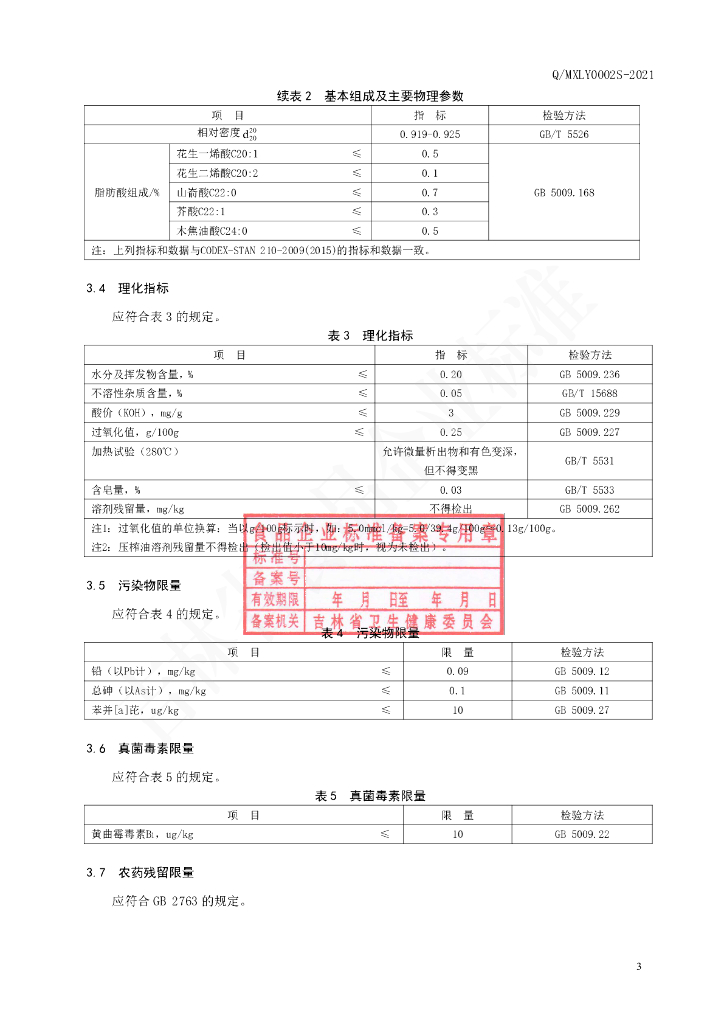 Q/MXLY 0002S-2021 标准预览
