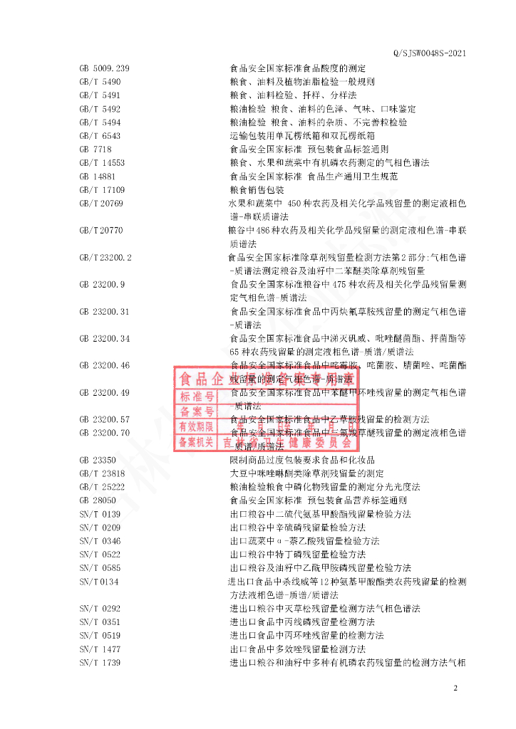 Q/SJSW 0048S-2021 标准预览