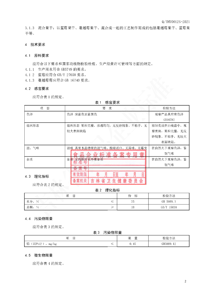 Q/THY 0012S-2021 标准预览