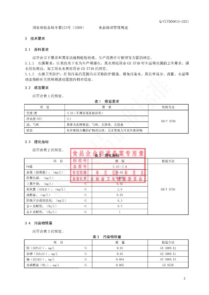 Q/CCYD 0001S-2021 标准预览