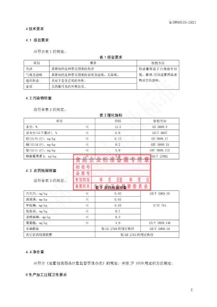 Q/DW 0013S-2021 标准预览