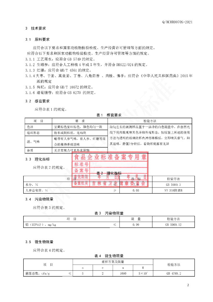 Q/HCHR 0070S-2021 标准预览