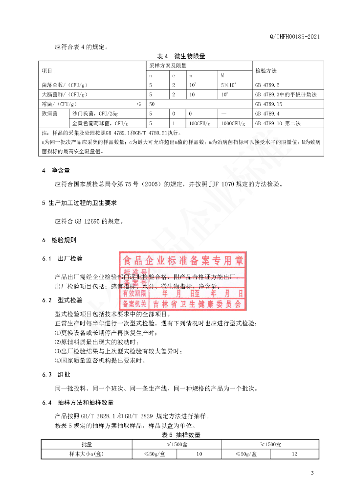 Q/THFH 0018S-2021 标准预览