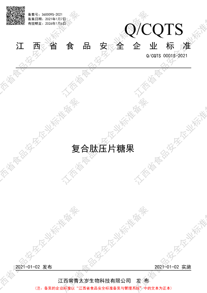Q/CQTS 0001S-2021 标准预览