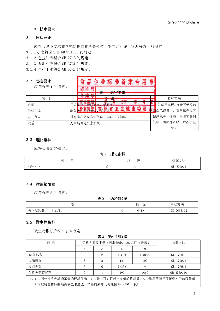 Q/DANJ 0001S-2019 标准预览