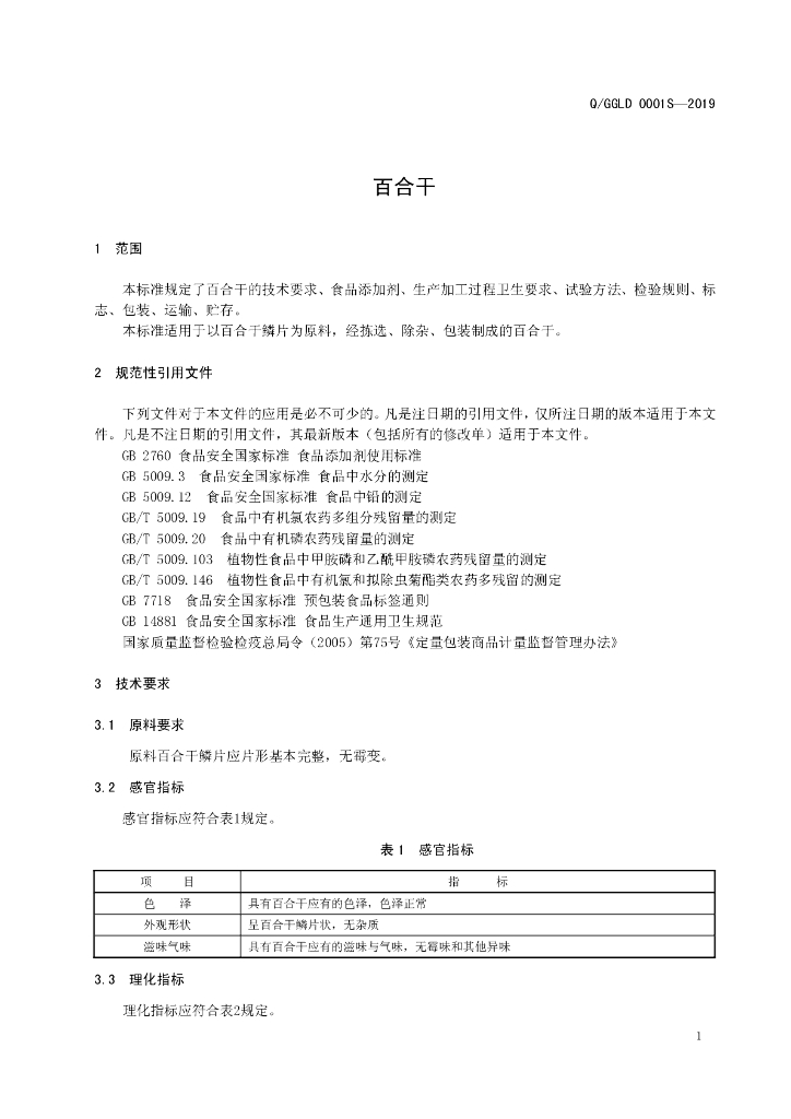 Q/GGLD 0001S-2019 标准预览