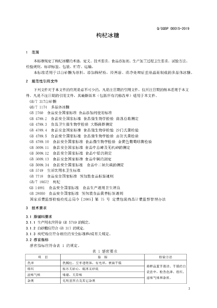 Q/GQSP 0001S-2019 标准预览