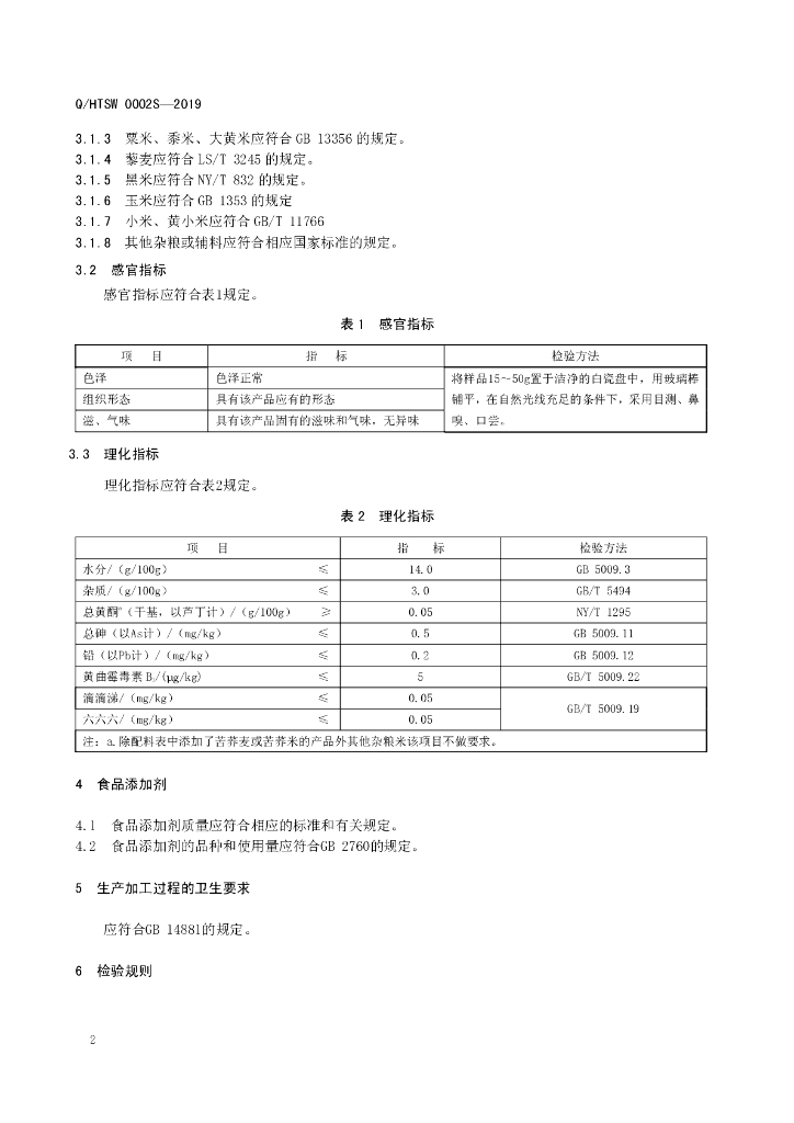 Q/HTSW 0001S-2019 标准预览