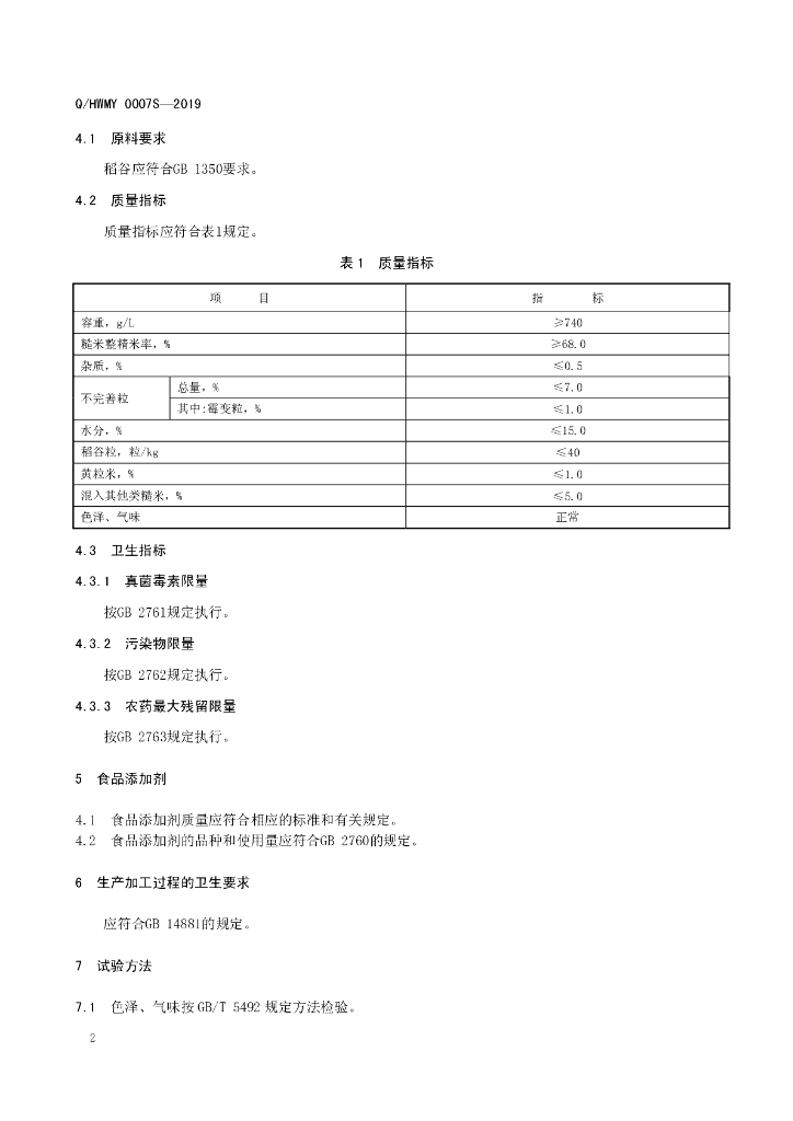 Q/HWMY 0007S-2019 标准预览