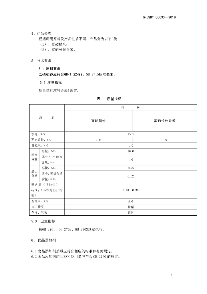 Q/JSMY 0003S-2019 标准预览